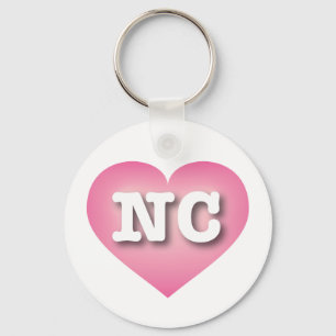 North Carolina Pink Fade Heart - Ik hou van NC Sleutelhanger
