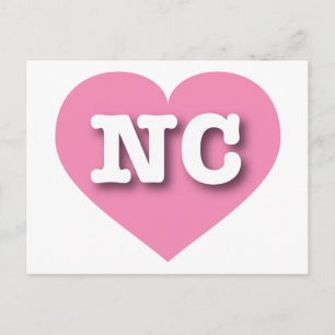 North Carolina Pink Heart - Ik hou van NC Briefkaart