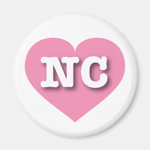 North Carolina Pink Heart - Ik hou van NC Magneet