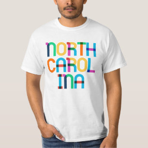 North Carolina Retro Pop Art Colorful Type T-shirt