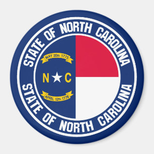 North Carolina Round Emblem Magneet