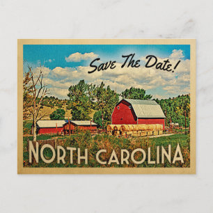 North Carolina Save the Date Boerderij Barn Rustic Aankondigingskaart