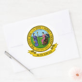 North Carolina Seal Ronde Sticker (Envelop)
