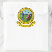 North Carolina Seal Ronde Sticker (Tas)