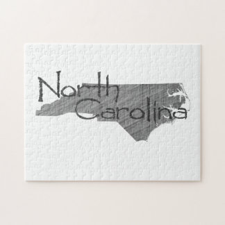 North Carolina Shaped Old Gray Chalkboard and Name Legpuzzel