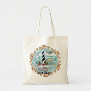 North Carolina Shells Vuurtoren Tote Bag