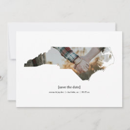 North Carolina Sla de datum fotokaart op Save The Date