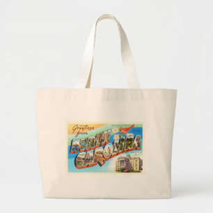 North Carolina State #2 NC Vintage Travel Briefkaa Grote Tote Bag