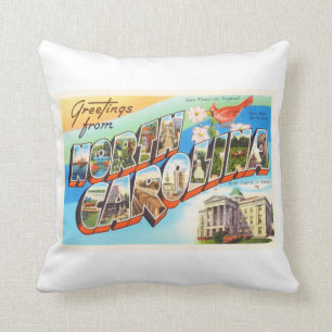 North Carolina State #2 NC Vintage Travel Briefkaa Kussen