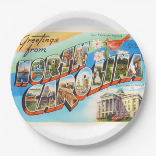 North Carolina State #2 NC Vintage Travel Briefkaa Papieren Bordje