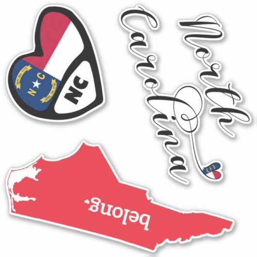 North Carolina State, Blad van Die Cut Stickers (Voorkant)