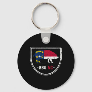 North Carolina State Flag BBQ NC Sleutelhanger