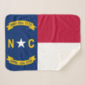 North Carolina State Flag Print Patriottisch Sherpa Deken (Voorkant (horizontaal))