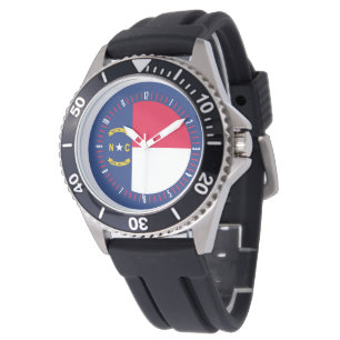 North Carolina State Flag Watch Design Horloge