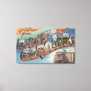 North Carolina (State Flower/Bird) Canvas Afdruk
