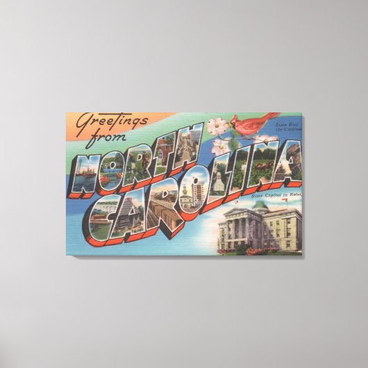 North Carolina (State Flower/Bird) Canvas Afdruk (Voorkant)