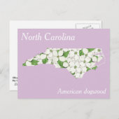 North Carolina State Flower Collage Map Briefkaart (Voorkant / Achterkant)