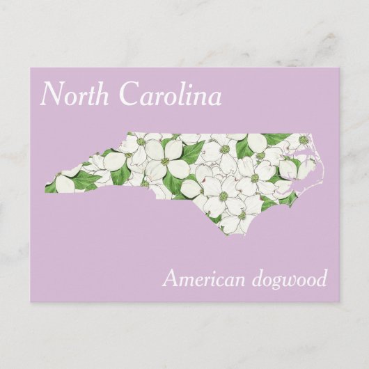 North Carolina State Flower Collage Map Briefkaart (Voorkant)