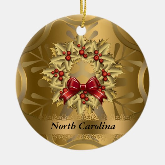 North Carolina State-kerstversiering Keramisch Ornament (Voorkant)