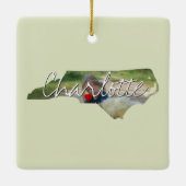 North Carolina State Photo insert and town name Keramisch Ornament (Achterkant)