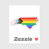 North Carolina State Pride LGBTQ Progress Pride Sticker (Vel)