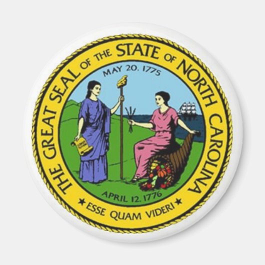 North Carolina State Seal Magneet (Voorkant)