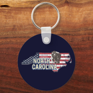 North Carolina State Verenigde Staten Kaart USA  Sleutelhanger