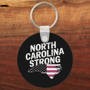 North Carolina Sterk Met NC Staat En Vlag Van De V Sleutelhanger