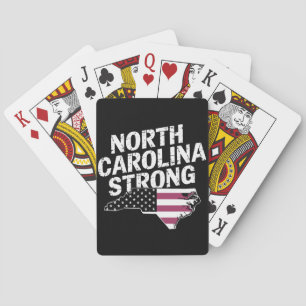 North Carolina Sterk Met NC State En Vlag Van De V Pokerkaarten