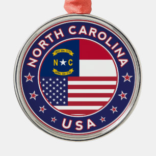 North Carolina sticker, telefooncel, canvas tas Metalen Ornament