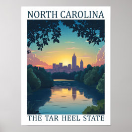 North Carolina the Tar Heel State USA Travel Place Poster