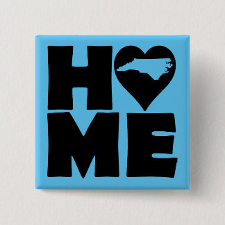 North Carolina Thuis Hart Staat Knop Badge Speld Vierkante Button 5,1 Cm