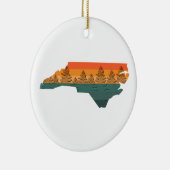 North Carolina Tree Silhouette Keramisch Ornament (Rechts)