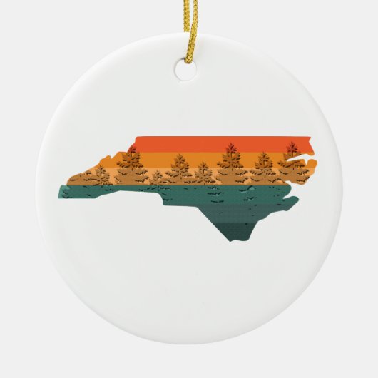 North Carolina Tree Silhouette Keramisch Ornament (Voorkant)