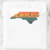 North Carolina Tree Silhouette Rechthoekige Sticker (Tas)