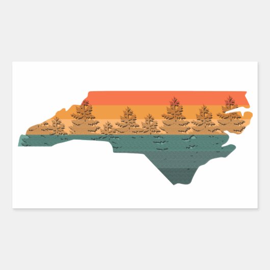 North Carolina Tree Silhouette Rechthoekige Sticker (Voorkant)