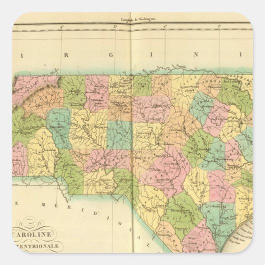 North Carolina US Vierkante Sticker (Voorkant)