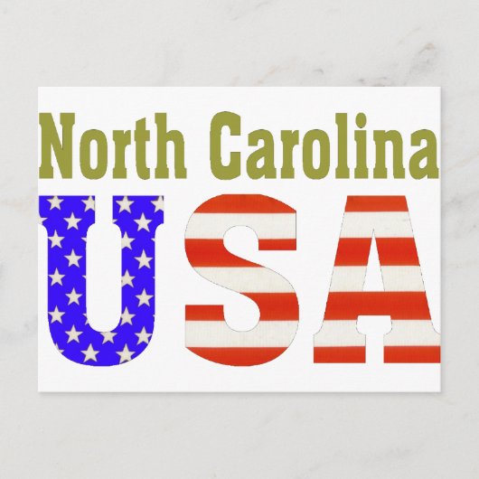 North Carolina USA. Briefkaart (Voorkant)