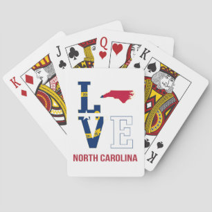 North Carolina USA State Love Pokerkaarten