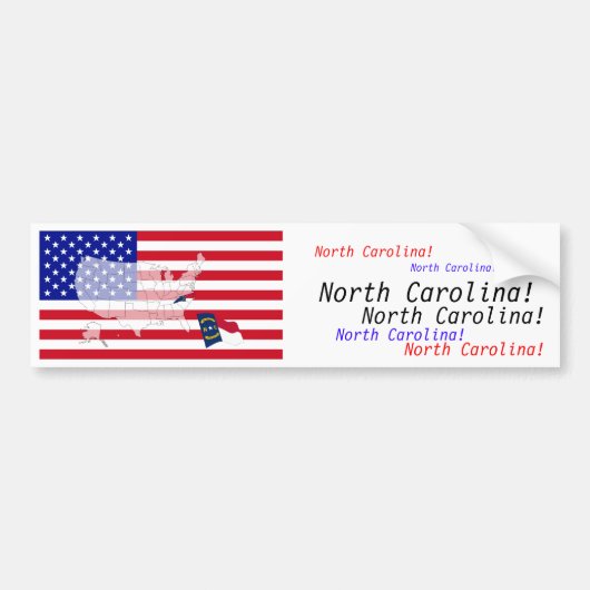 North Carolina, Verenigde Staten Bumpersticker (Voorkant)