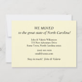 North Carolina verhuisaankondiging (Achterkant)