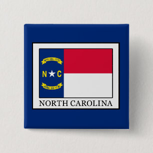 North Carolina Vierkante Button 5,1 Cm