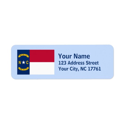 North Carolina vlag retour adres labels (Voorkant)