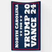 North Carolina voor Trump Vance 2024 Banner (Verticaal)