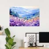North Carolina Watercolor Wall Art Print (Thuiskantoor)