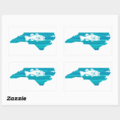 North Carolina Wave Vist Rechthoekige Sticker (Vel)
