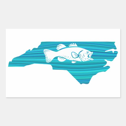 North Carolina Wave Vist Rechthoekige Sticker (Voorkant)