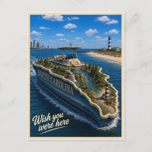 North Carolina Wish You Were Here State Serie Briefkaart