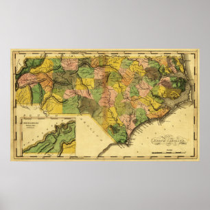 North CarolinaPanoramic Map Poster