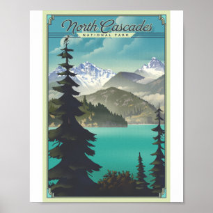 North Cascades Nationaal Park Litho Kunstwerk Post Poster